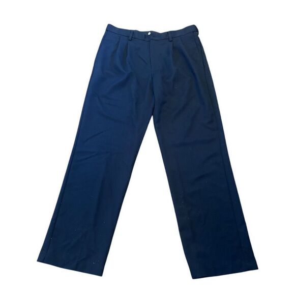 Haggar Men's Classic Fit Navy Dress Pants 34x32 Standard Flat Front Straight - Picture 1 of 6